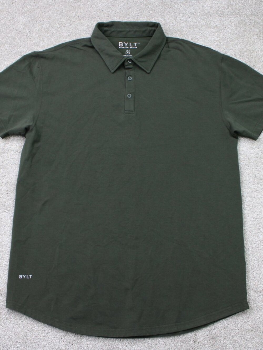 BYLT Lux Polo Shirt Mens XL Green XDC Drop Cut Stretch Short Sleeve Pullover